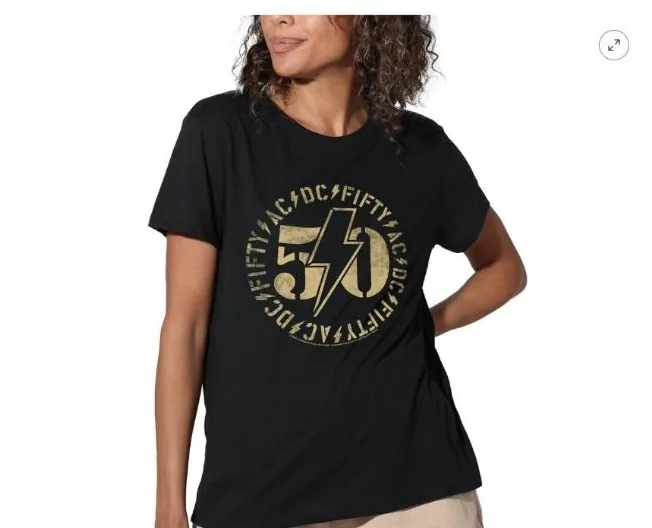 AC/DC 50 logo graphic tee, the personality piece for the errands and casual day look